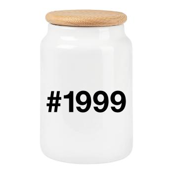 Hashtag vintage 1999 27 ans Anniversaire - Boîte à biscuits avec couvercle en bois - blanc - Devant