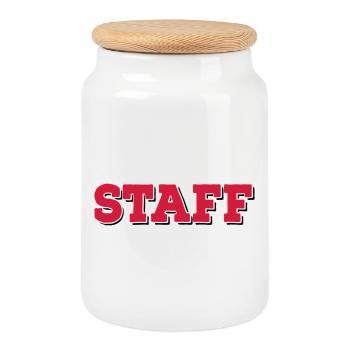 6254398 118120481 Staff - Keksdose mit Holzdeckel - Weiß - Vorne