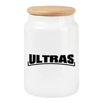 ULTRAS - Keksdose mit Holzdeckel - Weiß - Vorne
