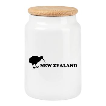 neuseeland - new zealand - kiwi - Keksdose mit Holzdeckel - Weiß - Vorne