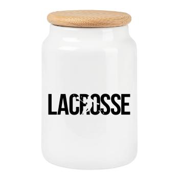 lacrosse - Cookie Jar with Wooden Lid - white - Front
