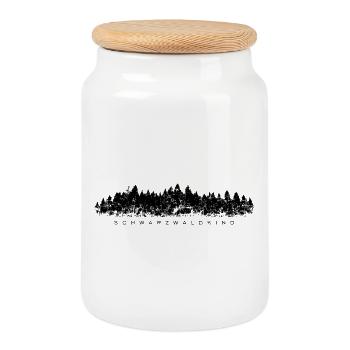 Schwarzwaldkind Schwarzwald Design - Keksdose mit Holzdeckel - Weiß - Vorne