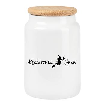 Kräuterhexe Hexe Natur Magie Hexenshirt - Keksdose mit Holzdeckel - Weiß - Vorne