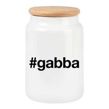 GABBA Hashtag - Boîte à biscuits avec couvercle en bois - blanc - Devant