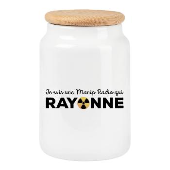 Je suis une manip radio qui rayonne Radiologie - Boîte à biscuits avec couvercle en bois - blanc - Devant