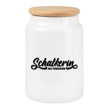 Nix Prinzessin Schalkerin! | Gelsenkirchen Schalke - Keksdose mit Holzdeckel - Weiß - Vorne