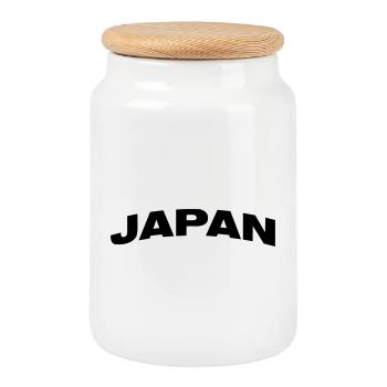 Japan - Keksdose mit Holzdeckel - Weiß - Vorne