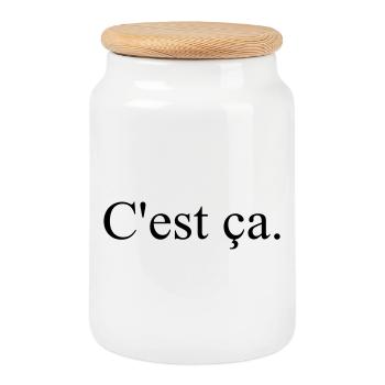 C'est ça french chic französisch Style Cest ca - Keksdose mit Holzdeckel - Weiß - Vorne