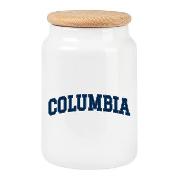 Columbia Hochschulbogen - Keksdose mit Holzdeckel - Weiß - Vorne