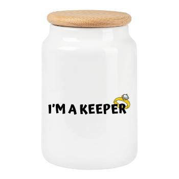 Engagement Design - Cookie Jar with Wooden Lid - white - Front