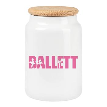 Ballett tanzen Balletttänzerin Ballerina Geschenk - Keksdose mit Holzdeckel - Weiß - Vorne