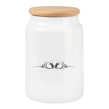 Décoration en filigrane 3 - Boîte à biscuits avec couvercle en bois - blanc - Devant