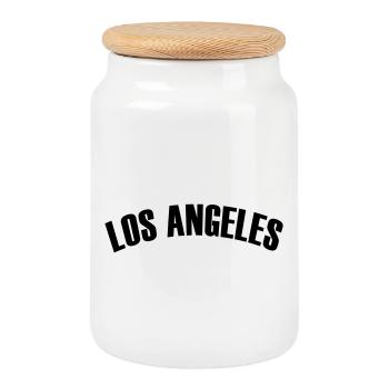 Chemise Los Angeles - Boîte à biscuits avec couvercle en bois - blanc - Devant