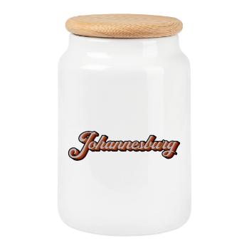 Johannesburg Retro Script - Keksdose mit Holzdeckel - Weiß - Vorne