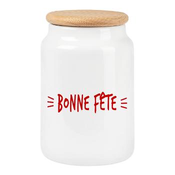 MAMIE. FÊTE DES MÈRES - Boîte à biscuits avec couvercle en bois - blanc - Devant