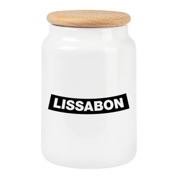 Lissabon Chapter Element (JGA MC-Rocker-Design) - Keksdose mit Holzdeckel - Weiß - Vorne