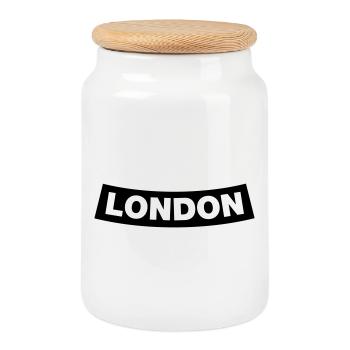 London Chapter Element (Enterrement de vie de garçon MC Rocker Design) - Boîte à biscuits avec couvercle en bois - blanc - Devant