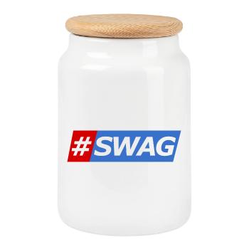 SWAG Block Colors Hashtag - Keksdose mit Holzdeckel - Weiß - Vorne