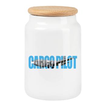 Cargo pilot C-124C - Cookie Jar with Wooden Lid - white - Front