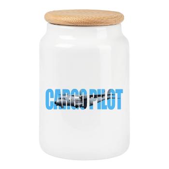 Cargo pilot CN-235 - Keksdose mit Holzdeckel - Weiß - Vorne