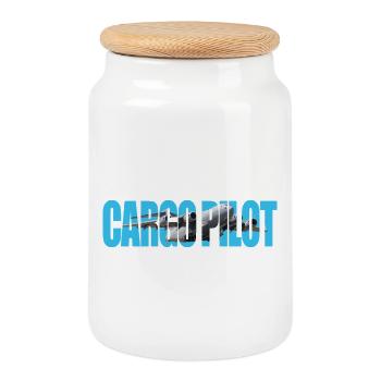 Cargo pilot C-17 - Cookie Jar with Wooden Lid - white - Front