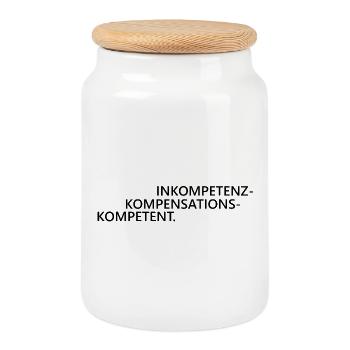 Inkompetenzkompensationskompetent Büro Humor Chef - Keksdose mit Holzdeckel - Weiß - Vorne