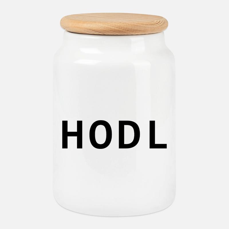 HODL - Keksdose mit Holzdeckel - Weiß