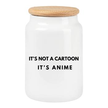 Ce n’est pas un dessin animé – Anime Saying - Boîte à biscuits avec couvercle en bois - blanc - Devant