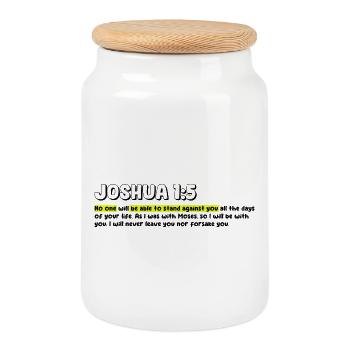 Personne ne pourra s’opposer | Citation de la Bible - Boîte à biscuits avec couvercle en bois - blanc - Devant
