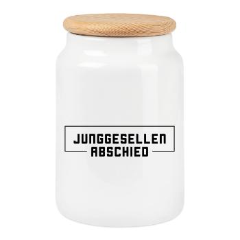 Bachelor party bachelor party - Cookie Jar with Wooden Lid - white - Front