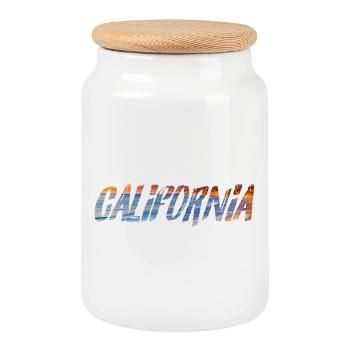 California Crépuscule Côte Ouest  - Keksdose mit Holzdeckel - Weiß - Vorne
