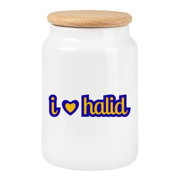I love Halid (Bešlić) - Cookie Jar with Wooden Lid - white - Front