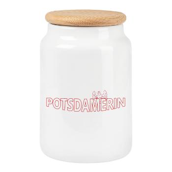 POTSDAMERIN - Keksdose mit Holzdeckel - Weiß - Vorne
