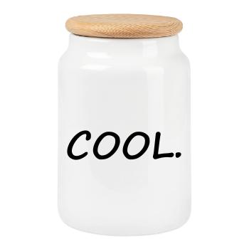 Cool - Cookie Jar with Wooden Lid - white - Front