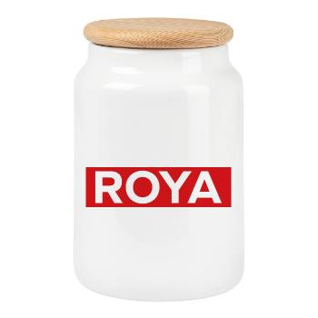 roya - Boîte à biscuits avec couvercle en bois - blanc - Devant