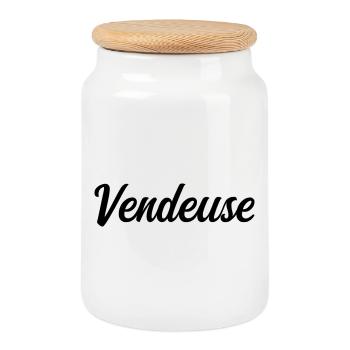 Meilleure Vendeuse Commerce Détail Magasin Pro - Boîte à biscuits avec couvercle en bois - blanc - Devant