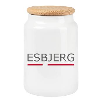 Esbjerg - Denmark Flag - Dänemark - Skandinavien - Keksdose mit Holzdeckel - Weiß - Vorne