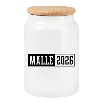 Malle 2026 - Cookie Jar with Wooden Lid - white - Front