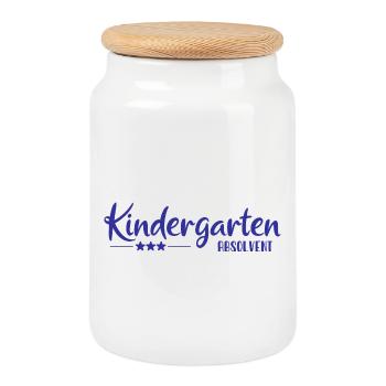 Kindergarten Absolvent - Einschulung - Kita - Keksdose mit Holzdeckel - Weiß - Vorne