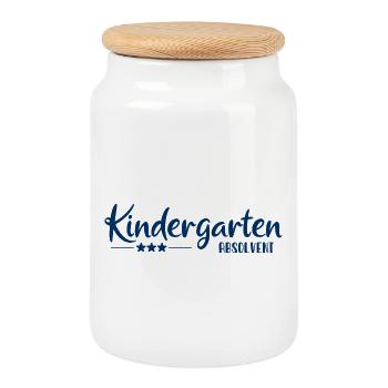Kindergarten Absolvent - Einschulung - Kita - Keksdose mit Holzdeckel - Weiß - Vorne