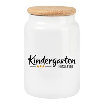 Kindergarten Absolvent - Einschulung - Kita - Keksdose mit Holzdeckel - Weiß - Vorne