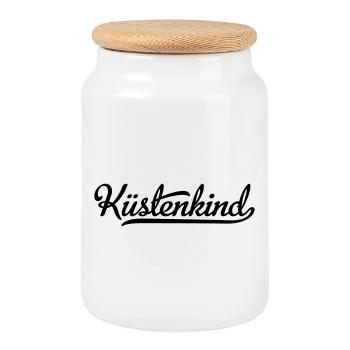 Coastal Child - Cookie Jar with Wooden Lid - white - Front