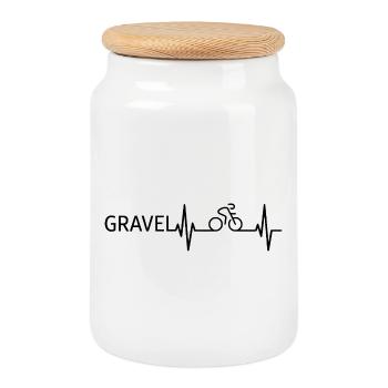 Gravel Heartbeat - Keksdose mit Holzdeckel - Weiß - Vorne