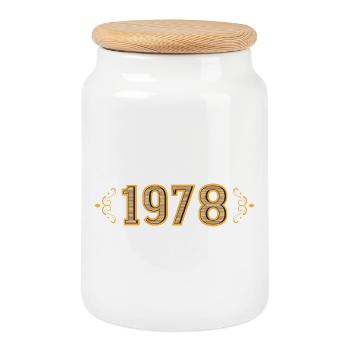 Legend since 1978 retro 1978 - Cookie Jar with Wooden Lid - white - Front