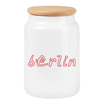 Style graffiti néon de Berlin - Boîte à biscuits avec couvercle en bois - blanc - Devant