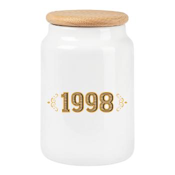 Légende depuis 1998 rétro 1998 - Boîte à biscuits avec couvercle en bois - blanc - Devant