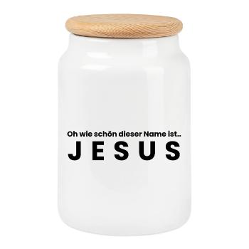 Le Nom de Jésus - Vêtements chrétiens - Boîte à biscuits avec couvercle en bois - blanc - Devant