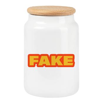 Faux - Boîte à biscuits avec couvercle en bois - blanc - Devant