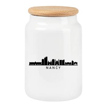 Skyline Nancy - Cookie Jar with Wooden Lid - white - Front