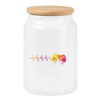 Amour des joueurs - Boîte à biscuits avec couvercle en bois - blanc - Devant